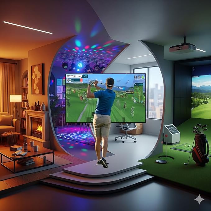 PHIGOLF Home Golf Game Simulator: Enjoy Interactive Golf with Motion Sensor & Swing Stick for