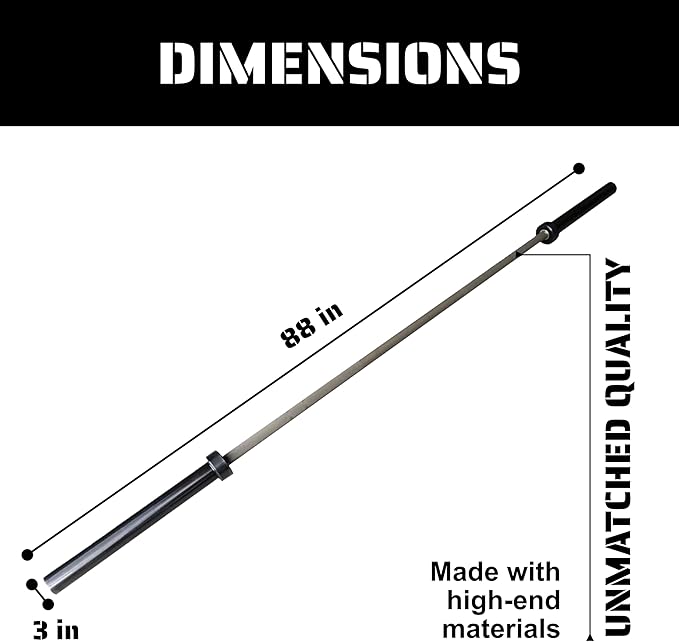 Tribe WOD Olympus Barbell Bar & Weight Bar - Durable, Bend-proof for Men and Women, Multipurpose