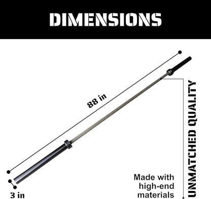 Tribe WOD Olympus Barbell Bar & Weight Bar - Durable, Bend-proof for Men and Women, Multipurpose