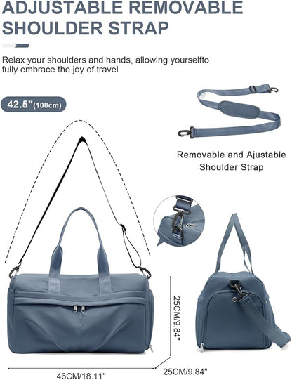 Gym Bag for Women Men with Shoe Compartment, Sport Duffel Bag, Waterproof Travel Weekender