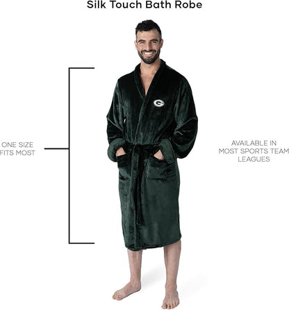NFL Adult Unisex Silk Touch Bathrobe, Officially Licensed Loungewear, Soft Plush Polyester
