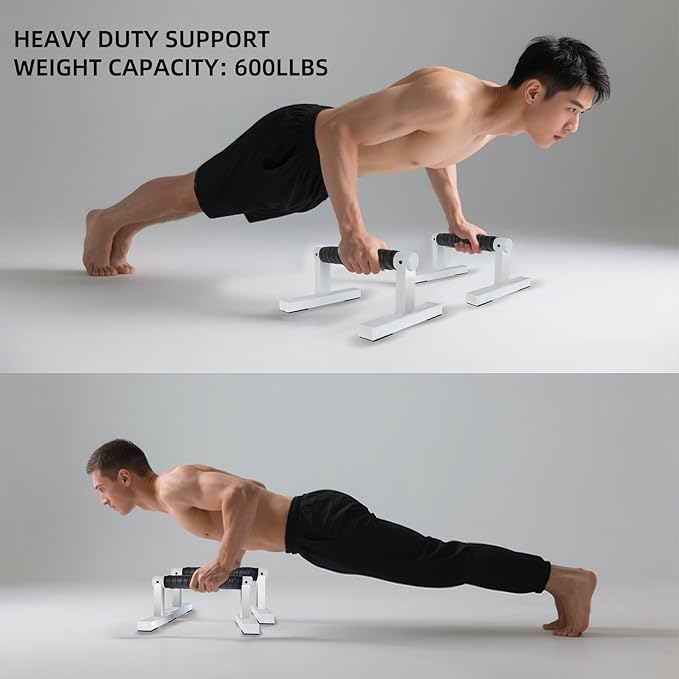 1 Pair Wooden Parallettes Push Up Bars for Men, Strength Training Pushup Stands Handles for Home