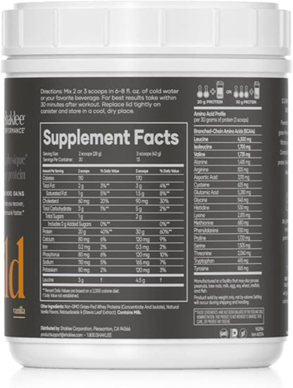 Shaklee - Performance® Advanced Physique® 100% Grass-Fed Whey Protein: Fast-Absorbing Formula - 20g