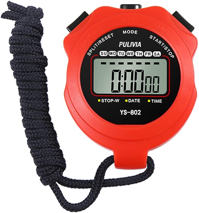Stopwatch Timer Lap Split Digital Stopwatch with Clock Calendar Alarm, Large Display Stop Watch for