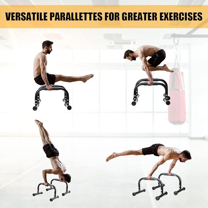 AmazeFan Parallettes Bars, Push Up Bars Strength Training For Handstands, Full Planche & Dips