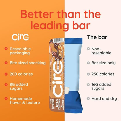 CirC Energy Bites - 12 Pack Peanut Chocolate Chip Gluten Free Protein Balls - 10g Protein, Whole