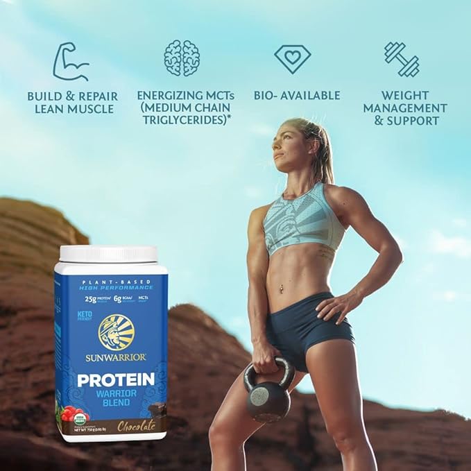 Organic Plant Based Protein Powder | Vegan Organic Protein Powder Chocolate Flavored with BCAA