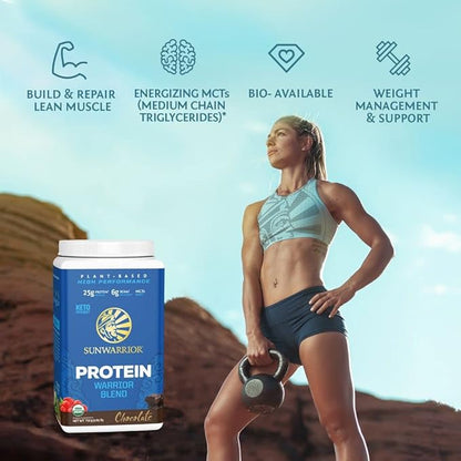 Organic Plant Based Protein Powder | Vegan Organic Protein Powder Chocolate Flavored with BCAA