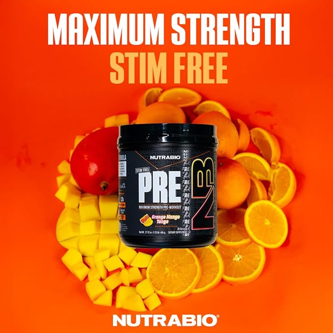 NutraBio STIM-Free PRE Workout for Men, New Formula | Laser Focus, Extreme Pumps | Performance