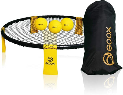 GOOX Outdoor Beach Ball Games with Carrying Bag, 3 Balls, Net and Strip Light (ONLY for Light Up