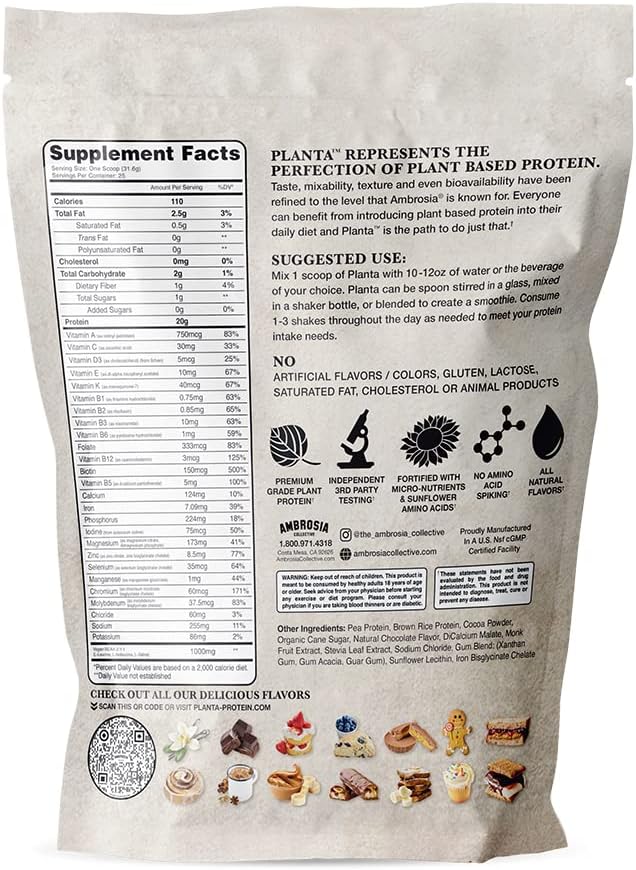 Ambrosia Planta - Premium Plant-Based Protein | Vegan & Keto Friendly | Gourmet Flavors with No