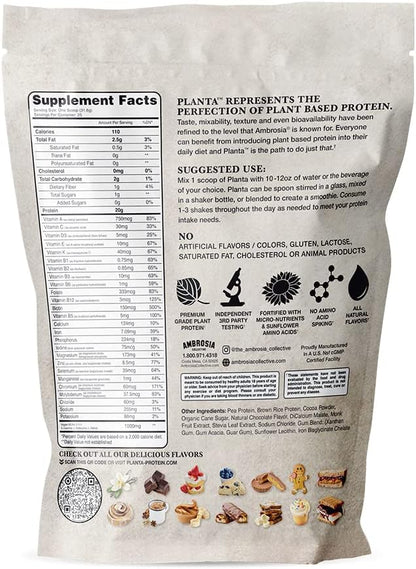 Ambrosia Planta - Premium Plant-Based Protein | Vegan & Keto Friendly | Gourmet Flavors with No
