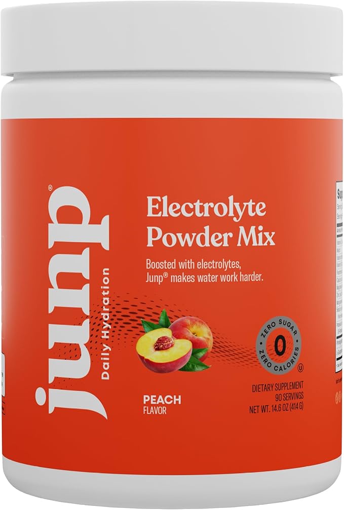 JUNP Electrolytes Powder No Sugar No Carbs, Orchard Fresh Juicy Peach Keto Electrolyte Drink Mix