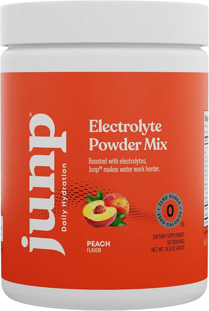 JUNP Electrolytes Powder No Sugar No Carbs, Orchard Fresh Juicy Peach Keto Electrolyte Drink Mix