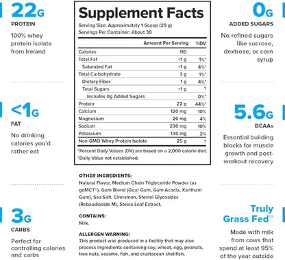 LEGION Whey+ Protein Whey Isolate from Grass Fed Cows - Whey Protein Isolate Powder Low Calorie