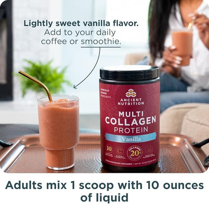 Ancient Nutrition Collagen Peptides Powder, Multi Collagen Protein, Women & Men, Vitamin C