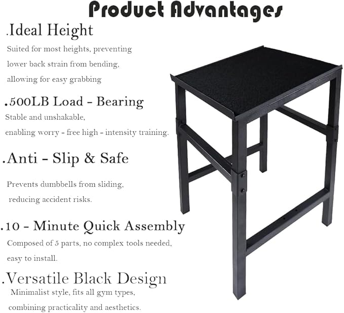 Black Heavy Duty Adjustable Dumbbell Stand - Home Gym Storage Rack with Non-Slip Base, Anti-Tip