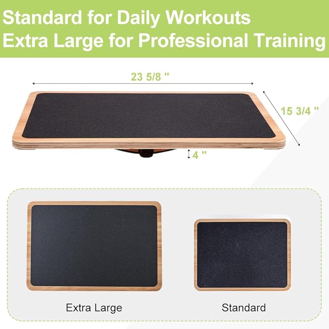 StrongTek Professional Wooden Balance Board, Rocker Board, Wood Standing Desk Accessory, Balancing
