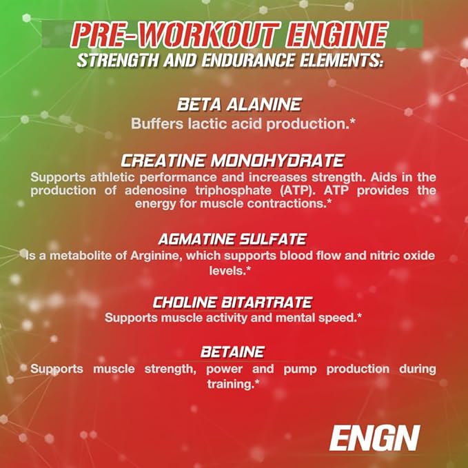 EVL Intense Pre Workout with Creatine - ENGN Energizing Pre Workout for Men Powder Drink for