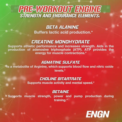 EVL Intense Pre Workout with Creatine - ENGN Energizing Pre Workout for Men Powder Drink for