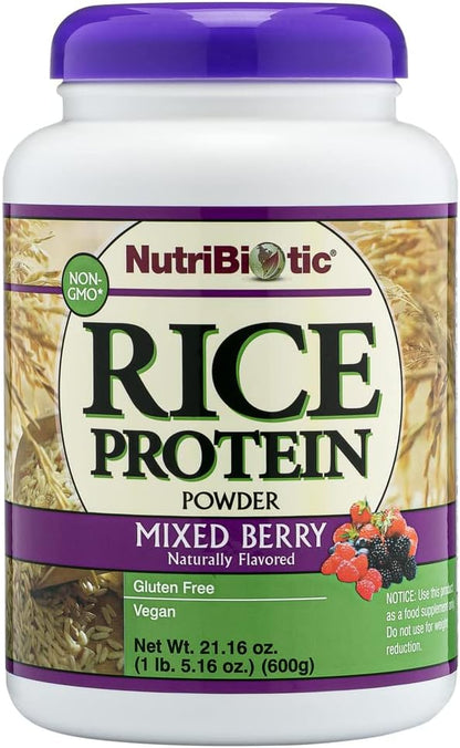 NutriBiotic ??Mixed Berry Rice Protein, 1 Lb 5 Oz (600g) | Low Carb, Keto-Friendly, Vegan, Raw