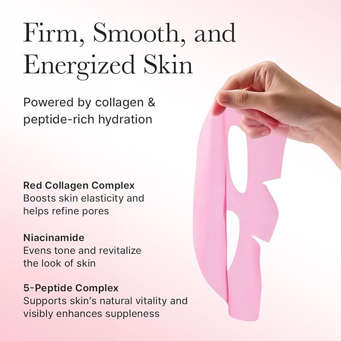 Red Collagen Jello Mask, Plump & Hydrating x 4ea, Overnight Hydrogel Mask for Dry, Mature Skin