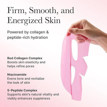 Red Collagen Jello Mask, Plump & Hydrating x 4ea, Overnight Hydrogel Mask for Dry, Mature Skin