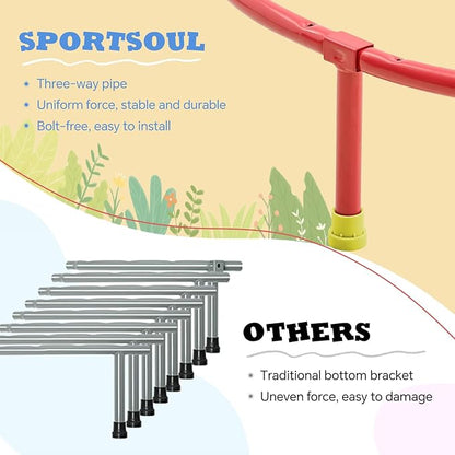SPORTSOUL Mini Trampoline for Kids 3-6 with Super Safe Foam Handle Bar, 3ft Toddler Trampoline