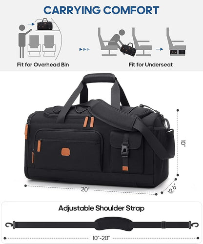 Gym Bag for Men and Women with Shoe & Laptop Compartment, 3-in-1 Sports Travel Duffel Bag