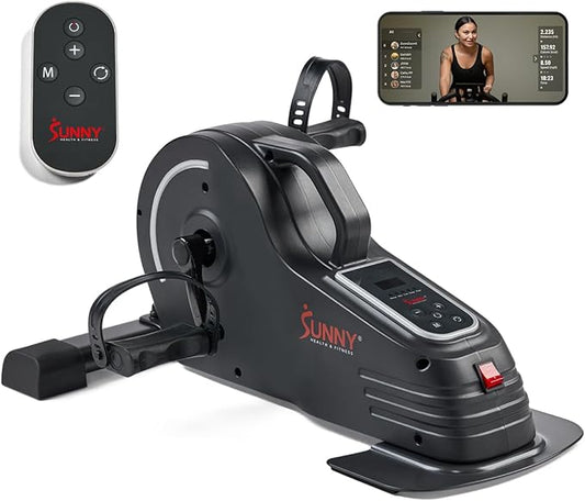 Sunny Health & Fitness Dual Function Under Desk Pedal Exerciser, Portable Indoor Cardio Mini Bike