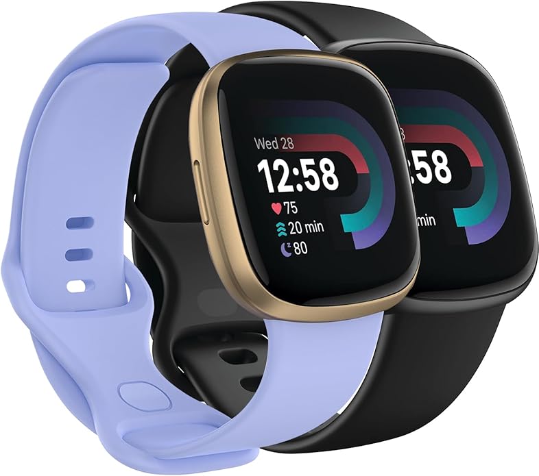Compatible with Fitbit Versa 4 / Fitbit Versa 3 / Fitbit Sense/Sense 2 Bands, Soft Silicone