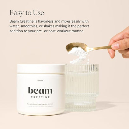 Beam Creatine Powder, Third Party Tested, Micronized Creatine Monohydrate Supplement, Creatine for