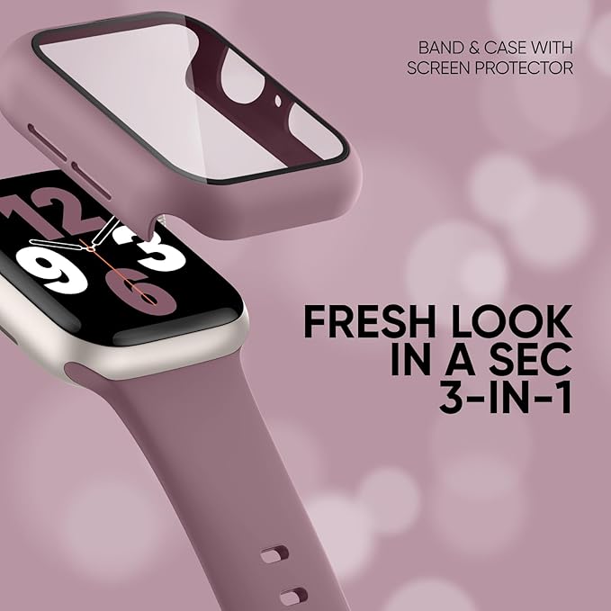 Compatible for Apple Watch Series 11 10 Band 42mm and Case with Screen Protector, Soft Silicone
