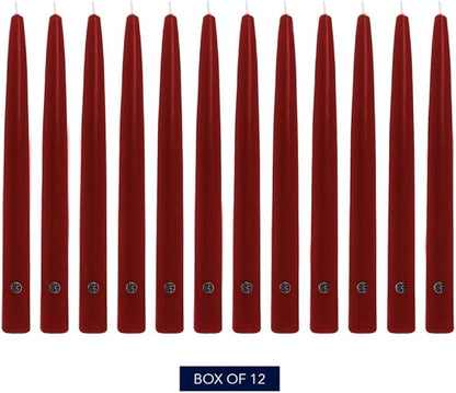 Colonial Candle Unscented Taper Candle, Handipt Collection, Traditional Cranberry, 10 In, Pack of