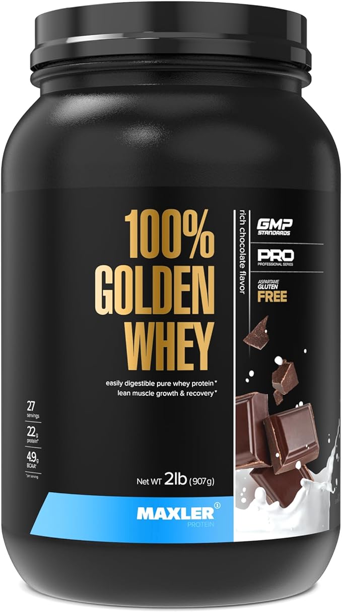 Maxler 100% Golden Whey - 22g of Protein per Serving - High Protein, Low Fat, Low Carb, Complete
