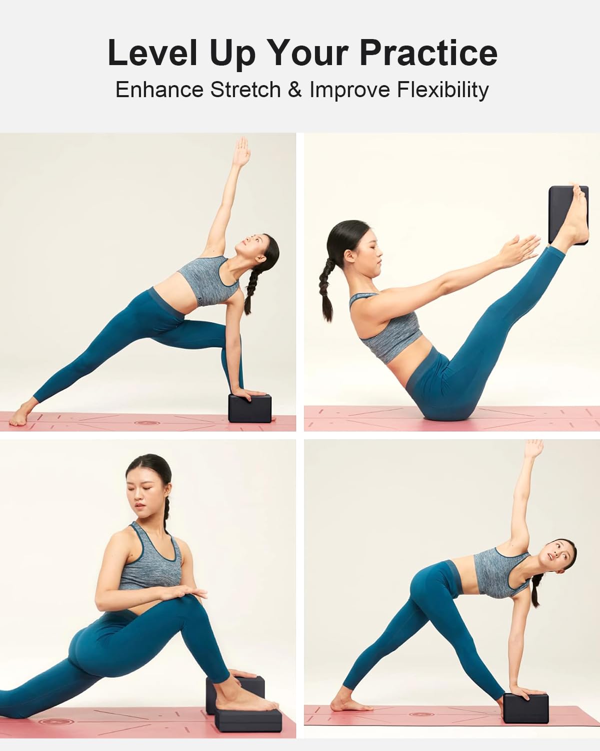 Yoga Block, High Density EVA Foam Blocks for Yoga, Pilates, Meditation, Aid Balance, Support and