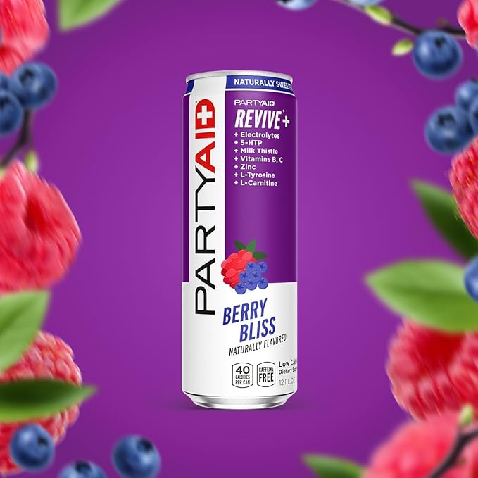 PARTYAID Rehab Blend, Feel Good Tonight and Tomorrow, Contains 5-HTP, B-Complex, Milk Thistle