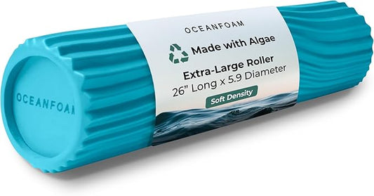 Oceanfoam Tsunami Roller (Miami Blue) - Soft, Textured Foam Roller for Physical Therapy, Back Pain
