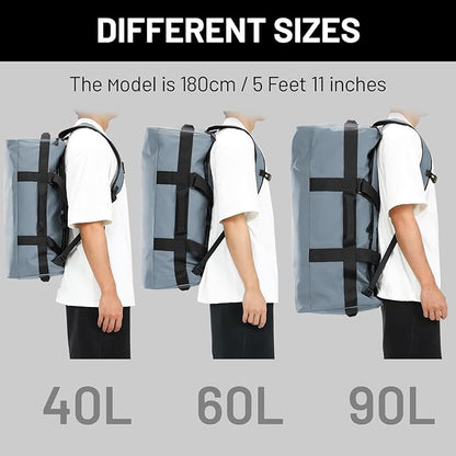 MIER Water Resistant Backpack Duffle Heavy Duty Convertible Duffle Bag with Backpack Straps for