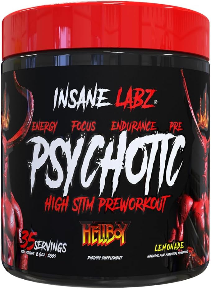 Insane Labz Hellboy Edition, High Stimulant Pre Workout Powder and NO Booster with Beta Alanine, L