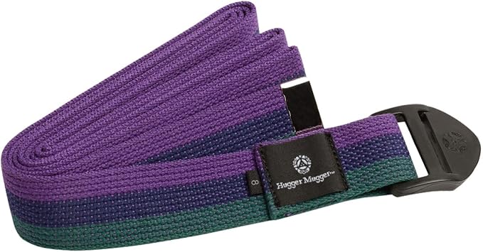 Hugger Mugger Cinch Cotton Yoga Strap - Super Strong Cotton, Quiet Cinch-Style Buckle, Long Length