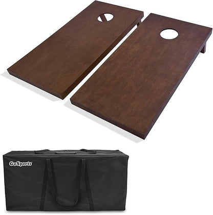 GoSports 4'x2' Regulation Size Wooden Cornhole Boards Set with Dark Brown Varnish | Includes