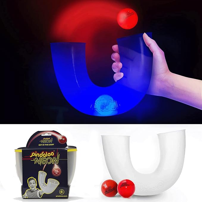 pindaloo Original Led Light Neon Skill Game with 2 Balls- Gifts for Kids and Adults Indoor &