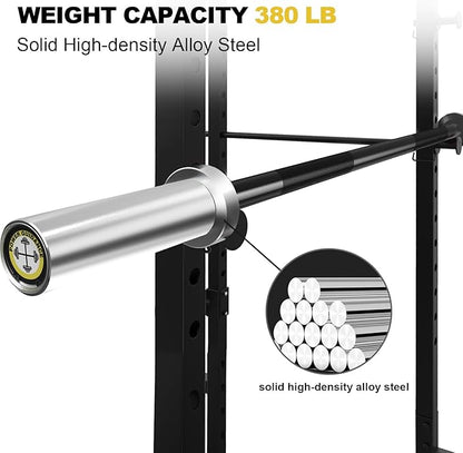 POWER GUIDANCE Chrome Olympic Barbell Bar, 2 Inch Weight Bar for lifting, Hip Thrusts,Universal
