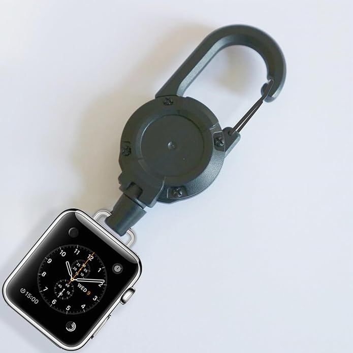 Badge Holder Retractable Clip Compatible with Apple Watch Band Series 10, Ultra 2, SE, 8 7 6 5 4 3