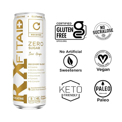 FITAID Rx Zero, Keto-Friendly, Number 1 Post-Workout Recovery Drink, 0g Sugar, Quercetin, Creatine