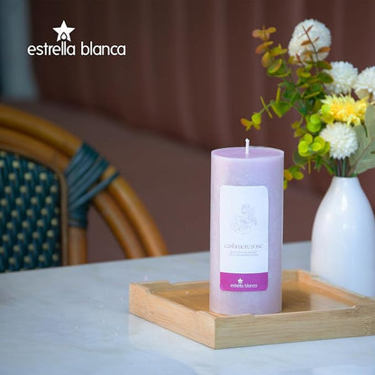 Cashmere Rose Pillar Candles (3-Pack) ??Elegant Rose-Scented Candles for Home, Long Lasting &
