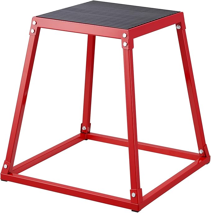 VEVOR Plyometric Jump Box, 18 Inch Plyo Box, Steel Plyometric Platform and Jumping Agility Box