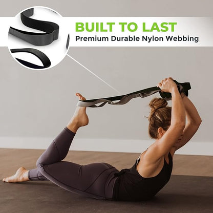 Gradient Fitness Stretching Strap for Physical Therapy, 12 Multi-Loop Stretch Strap 1.5" W x 8' L