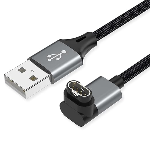 AGVEE 3.3ft Charger for Garmin Watch, L-Shape Charging Cable for Fenix, Forerunner, Vivoactive